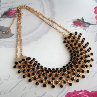 black and gold bead necklace by my posh shop