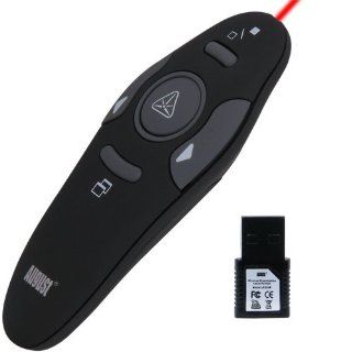 August LP205R Wireless Presenter with Red Laser Pointer   Cordless Powerpoint Slide Changer with Shortcut Keys   Remote Control Range 15m   Battery Powered (1xAAA Inc.) 