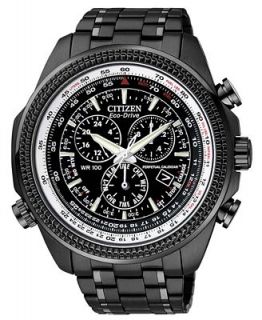 Citizen Mens Chronograph Eco Drive Black Ion Plated Stainless Steel Bracelet Watch 43mm BL5405 59E   Watches   Jewelry & Watches