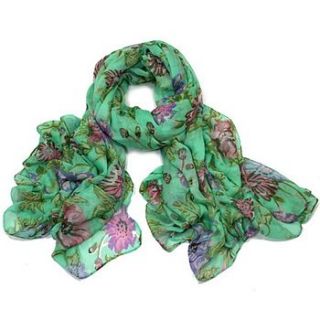 vibrant flower print scarf by molly & pearl