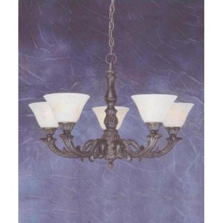 Olde Manor 5 Light Chandelier with Marble Glass