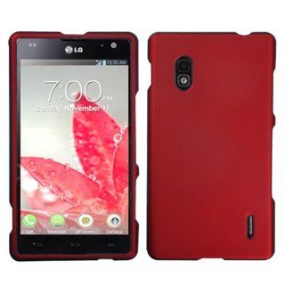 Asmyna LGE970HPCSO202NP Titanium Premium Durable Rubberized Protective Case for LG Optimus G E970   1 Pack   Retail Packaging   Red Cell Phones & Accessories