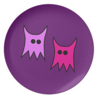 Cute Purple Monster Ghosts Cartoon Party Plates