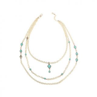 Studio Barse 3 Row Layered Gemstone and Chain 20 1/4" Necklace