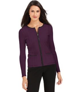 Alfani Petite Jacket, Long Sleeve Wool Zipper Blazer   Jackets & Blazers   Women