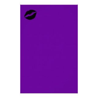 Black Lipstick on Purple Stationery Design