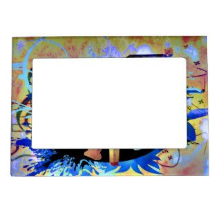 Funky Digitally Colored Piano Photo Frame Magnets