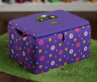 John Deere Upholstered Storage Box (Purple/Pinks) (16"H x 28"W x 20"D)   Childrens Chests