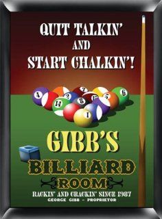 Personalized Pub Sign with Billiards Room Theme Decorative Plaques Kitchen & Dining