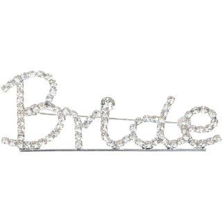 Heirloom Finds Rhinestone Crystal Bride Fancy Script Wedding Pin Brooch Jewelry