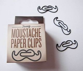 moustache shaped novelty paperclips by sarah hurley designs