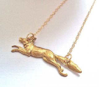 gold fox necklace by a box for my treasure