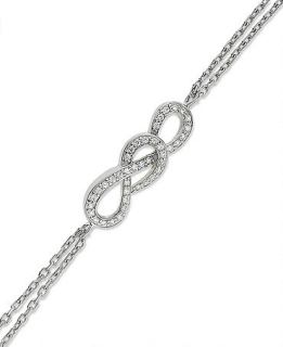 Diamond Bracelet, Sterling Silver Diamond Double Infinity Bracelet (1/4 ct. t.w.)   Bracelets   Jewelry & Watches