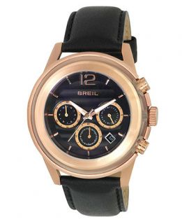 Breil Watch, Mens Chronograph Orchestra Black Leather Strap TW1019   Watches   Jewelry & Watches