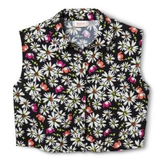 Mossimo Supply Co. Juniors Cropped Button Down Top   Floral S(3 5)
