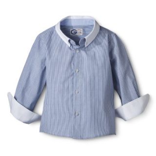 G Cutee Toddler Boys Long Sleeve Striped Buttondown   Blue 6