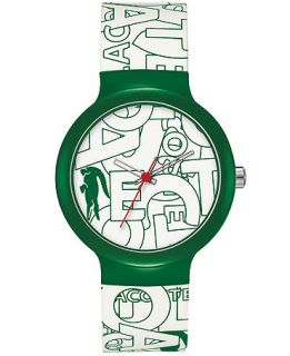 Lacoste Unisex Goa White and Green Silicone Strap Watch 40mm 2020066   Watches   Jewelry & Watches