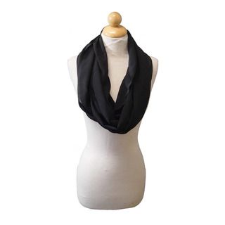 Peach Couture Women's Black Chiffon Infinity Loop Scarf Scarves