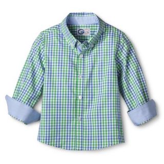 G Cutee Toddler Boys Long Sleeve Gingham Check Buttondown   Sprout 2T
