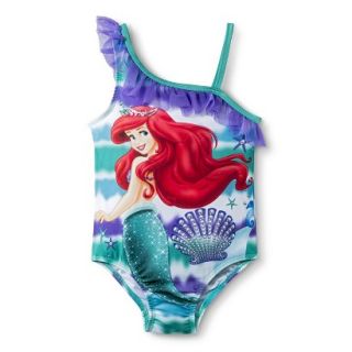 Disney Princess Toddler Girls 1 Piece Ariel Swimsuit   Aqua 2T