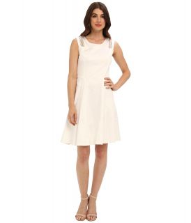 Nine West Sleeveless Fit Flare Dress Womens Dress (White)