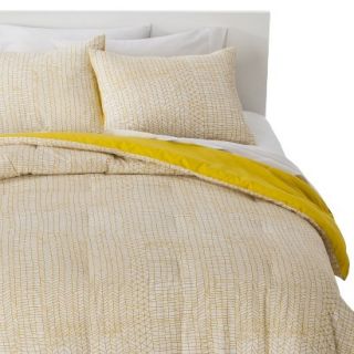 Room Essentials Stitch Comforter Set   Yellow (Full/Queen)