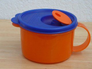 Tupperware Crystalwave Soup Mug (2 Cups) Orange with Blue Seal   Kitchen Storage And Organization Products