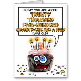 Happy Birthday Cupcake   56 years old Greeting Card