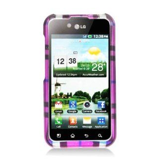 Aimo Wireless LGLS855PCLMT191 Durable Rubberized Image Case for LG Marquee/Ignite LS855/P970   Retail Packaging   Plaid Pink Cell Phones & Accessories
