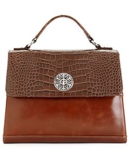 Giani Bernini Glazed Filigree Leather Satchel   Handbags & Accessories