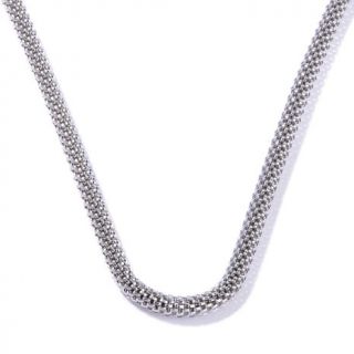 Steel Jewelry Round Popcorn Mesh Chain Necklace