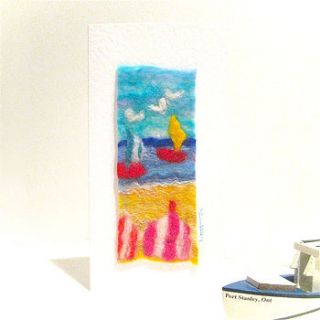sea view hand felted card by mel anderson design