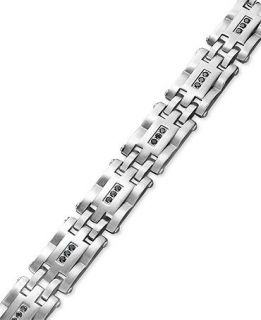 Mens Stainless Steel Bracelet, Black Diamond Bracelet (3/4 ct. t.w.)   Bracelets   Jewelry & Watches