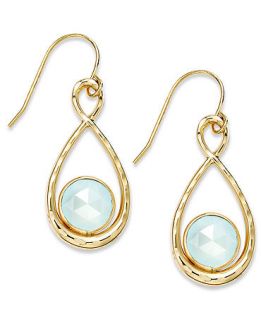 10k Gold Earrings, Medium Blue Chalcedony Figure 8 Earrings (3 1/2 ct. t.w.)   Earrings   Jewelry & Watches
