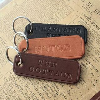 personalised leather keyring by posh totty designs interiors
