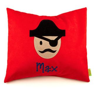 personalised pirate cushion by funky feet fashions