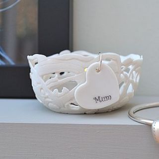 'mum' porcelain tea light holder by carys boyle ceramics