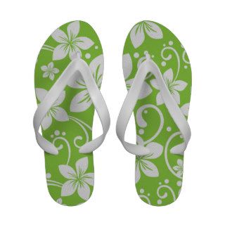 Plumeria Swirl Lime Green Sandals