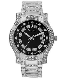Bulova Mens Crystal Stainless Steel Bracelet Watch 42mm 96B176   Watches   Jewelry & Watches