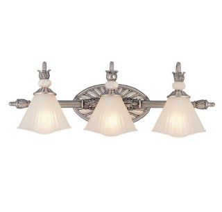 Savoy House GZ 8 192 3 99 Bath with Seeded Ribbed Shades, Sterling Silver Finish   Vanity Lighting Fixtures  