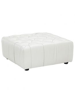 Rosario Leather Cocktail Ottoman, 38W x 38D x 17H   Furniture