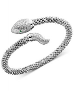 ABS by Allen Schwartz Bracelet, Gold Tone Pave Crystal Snake Wrapped Black Bangle Bracelet   Fashion Jewelry   Jewelry & Watches
