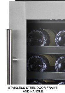 Allavino AWR25 SRNT Dual Zone Built in Wine Refrigerator   27 Bottle   Towel Bar Handle Kitchen & Dining