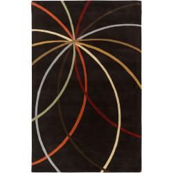 Hand tufted Black Contemporary Cheeka Wool Abstract Rug (12' x 15') Oversized Rugs