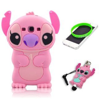 Pink 3d Movable Ear Flip Stitch & Lilo for Samsung Galaxy S3 III I9300 Android with 3d Stitch Stylus Pen Cell Phones & Accessories