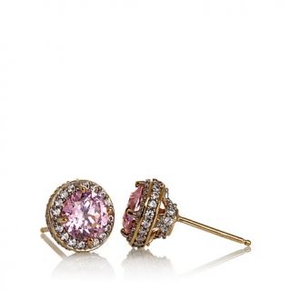 Jean Dousset 4.02ct Absolute™ Pink Round Solitaire Pavé Stud Earri