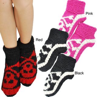 Hand knit Adult Wool Skeleton Booties (Nepal) Women's Shoes & Socks