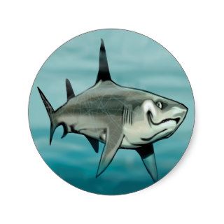 Shark Round Stickers