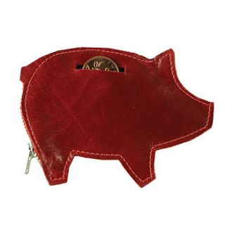 leather piggy bank by natthakur london