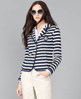 Tommy Hilfiger Jacket, Long Sleeve Striped Blazer   Jackets & Blazers   Women
